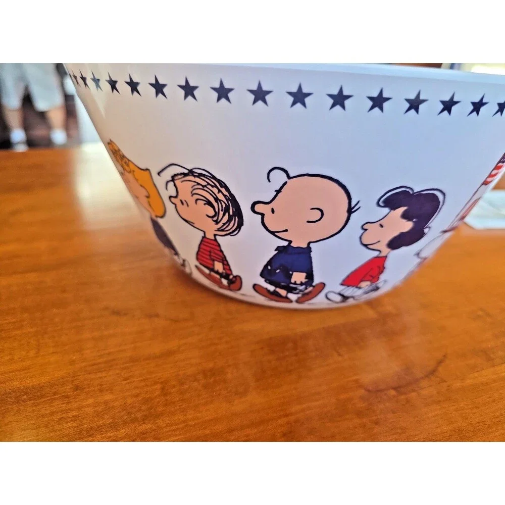 Large Melamine 10” Serving Bowl Peanuts Gang PATRIOTS Snoopy USA Patriotic NEW
